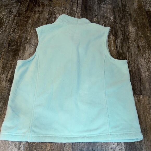 Croft & Barrow Vest Womens XL Iced Turquoise Blue Fleece Faux Fur Lined‎ Pockets - Picture 7 of 10
